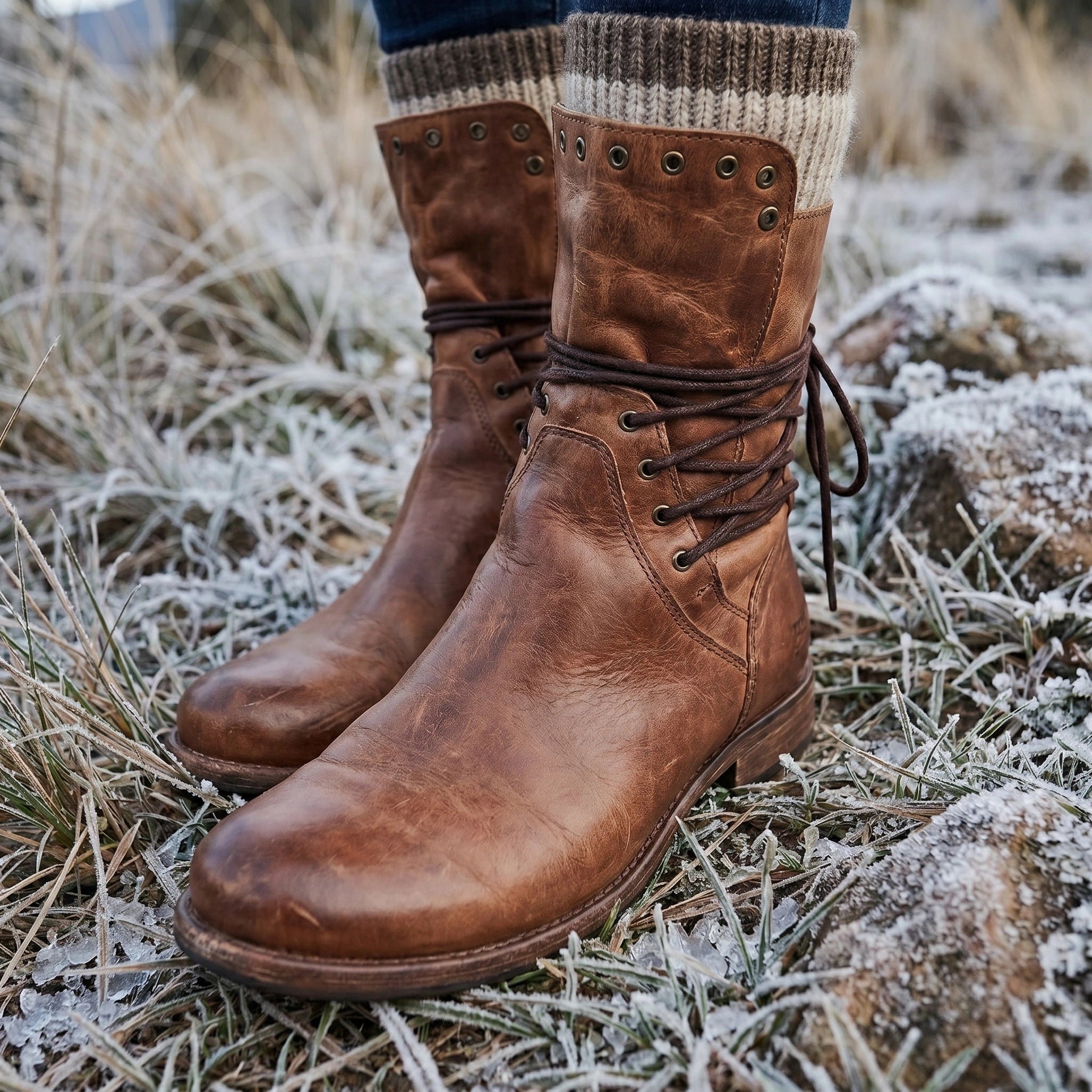 Close up view of the Womens Supportive Orthopedic Boots showing the premium fabric, intricate stitching, and design details for modern elegance.
