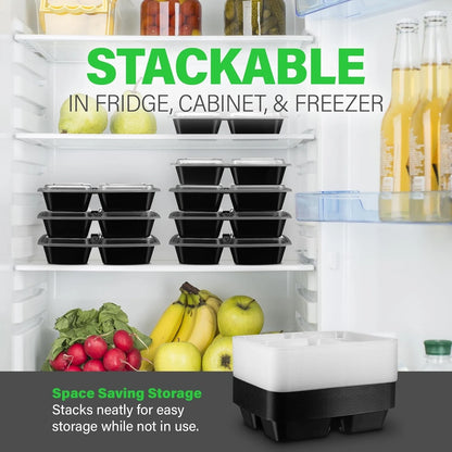 View of a practical and durable bento meal prep container in a vibrant color, showcasing multiple compartments for organized meal storage