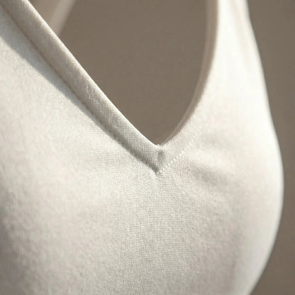 View of a chic supportive cropped top in soft fabric, featuring a stylish design and comfortable fit