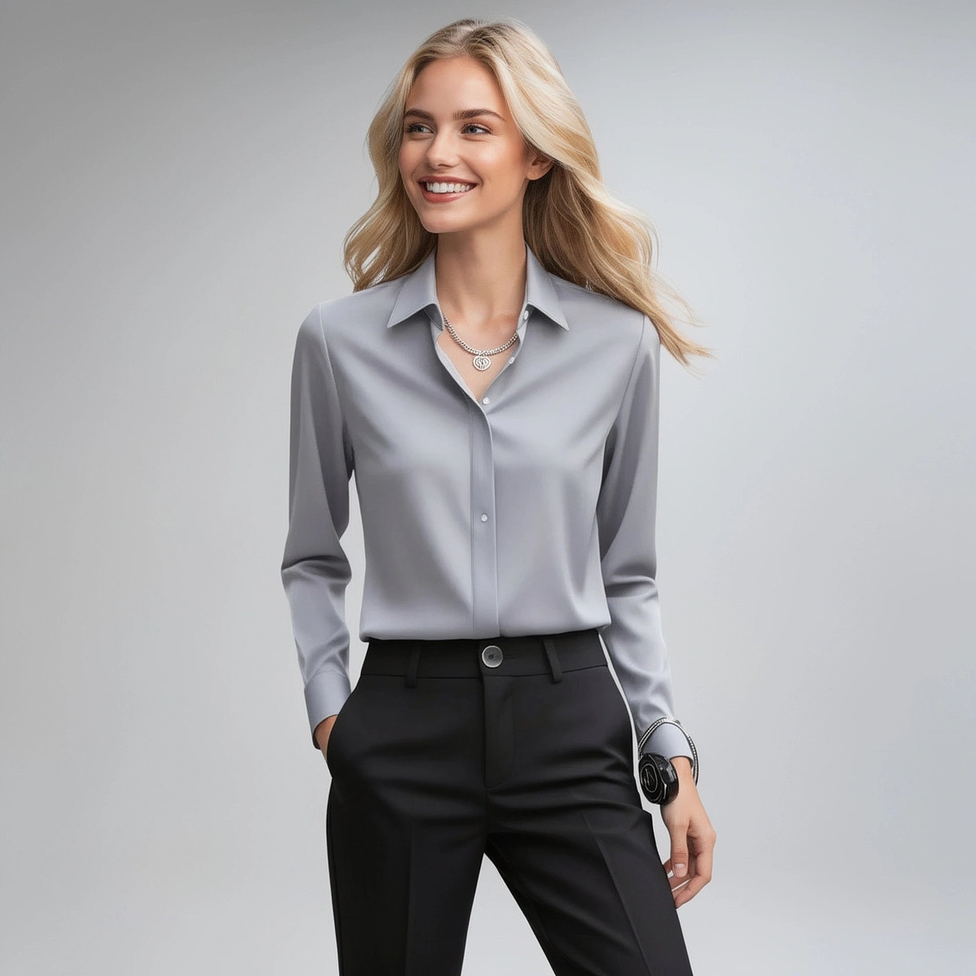 Light gray relaxed top featuring a soft fabric, scoop neckline, and short sleeves, view showcasing texture
