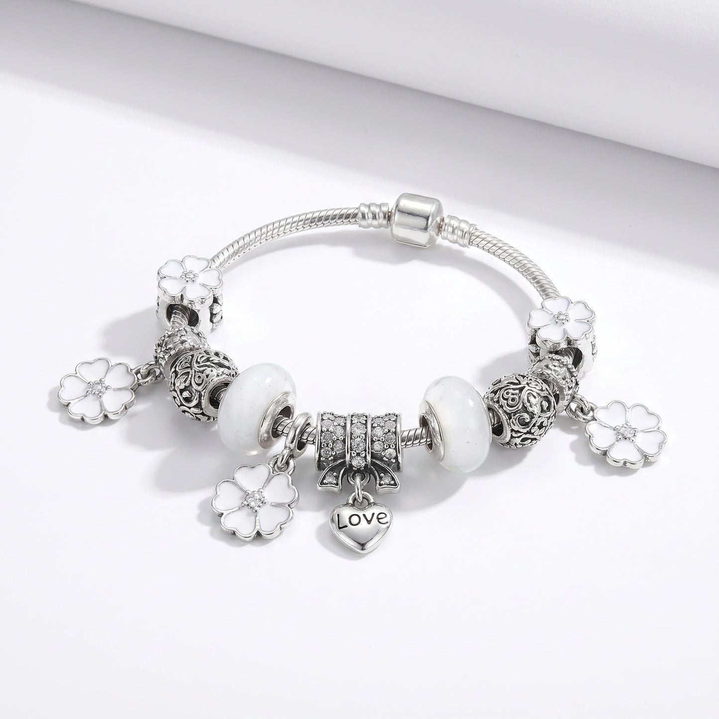 Back view of the Womens Delicate Bracelet showing intricate construction details, worn by a model against a soft, neutral background.
