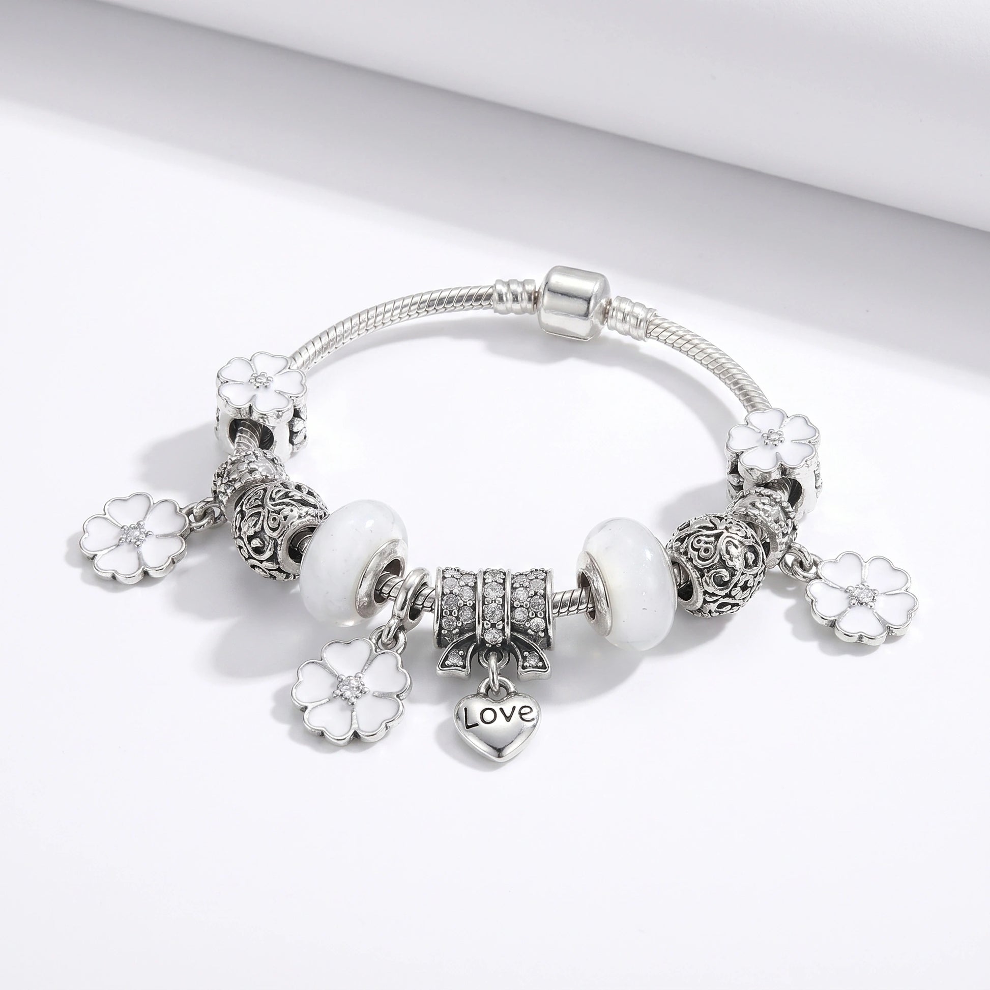 Back view of the Womens Delicate Bracelet showing intricate construction details, worn by a model against a soft, neutral background.