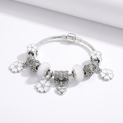 Back view of the Womens Delicate Bracelet showing intricate construction details, worn by a model against a soft, neutral background.