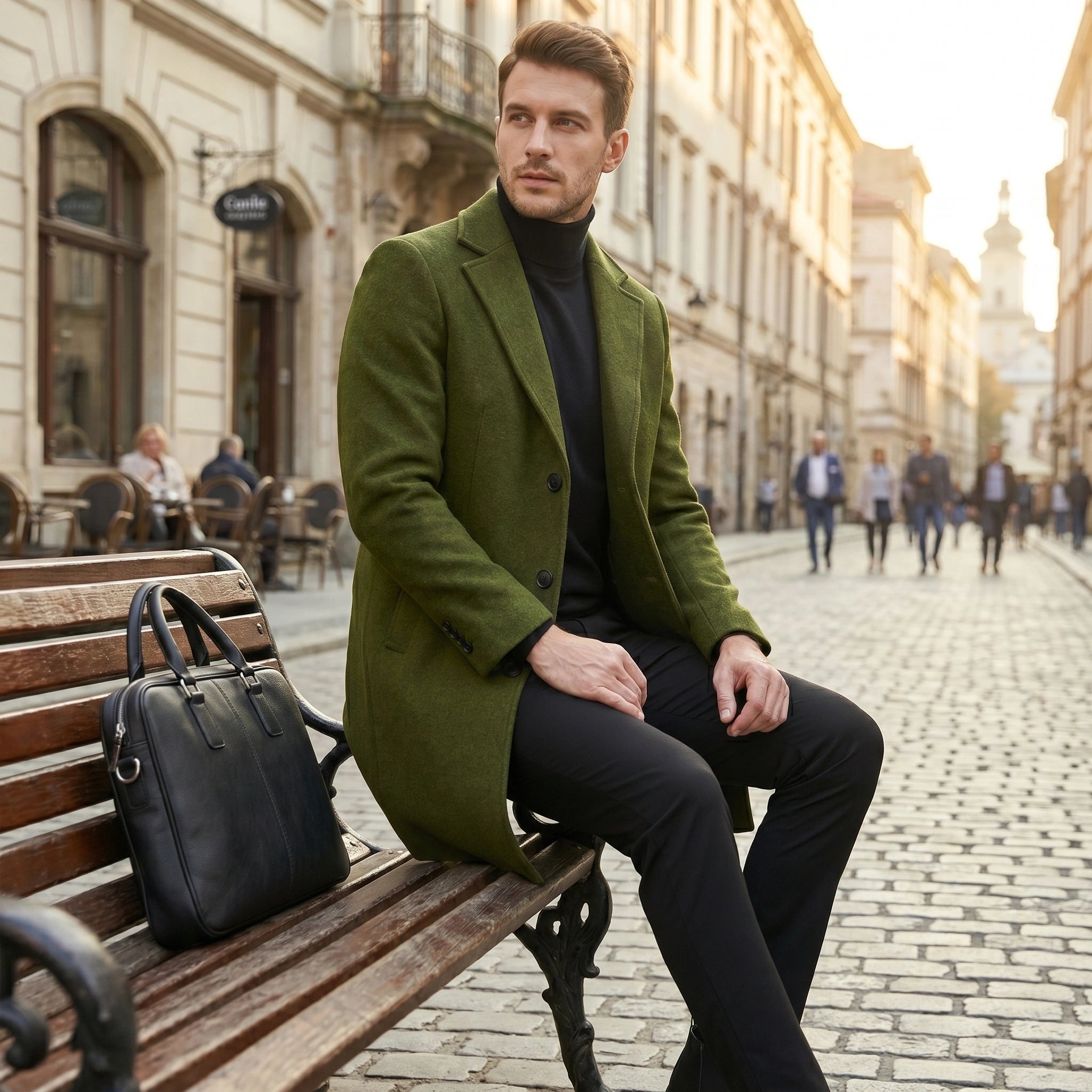 William Mens Stylish Tailored Autumn Trench Coat