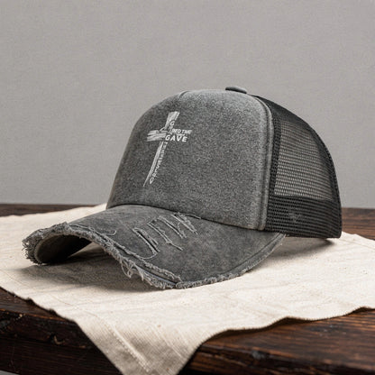 Light pink summer baseball cap made of breathable fabric, featuring a curved brim and adjustable strap, detailed view