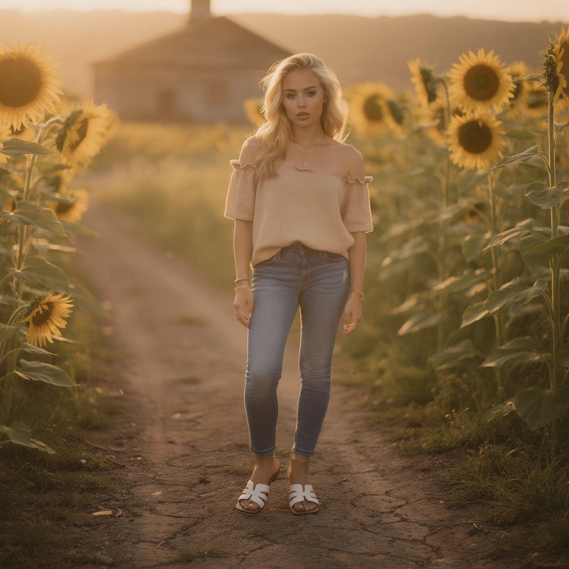 View of stylish summer slippers in soft beige fabric with a cushioned footbed and open toe design