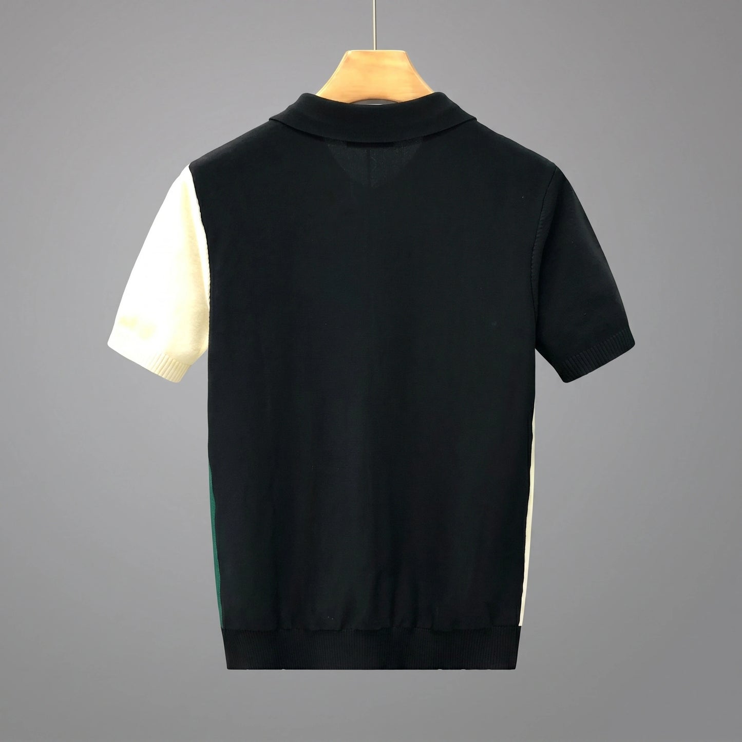 Close up view of the Mens Cool Lightweight Summer Polo showing the breathable fabric and precise stitching, showing its design and summer ready appeal.