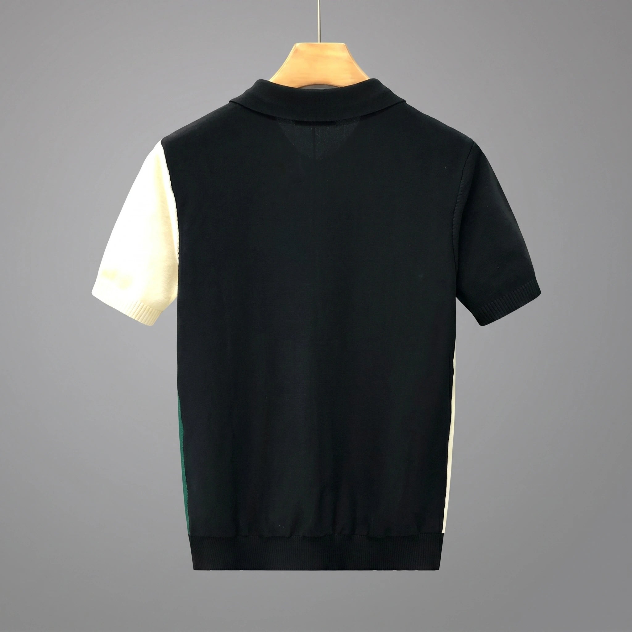 Close up view of the Mens Cool Lightweight Summer Polo showing the breathable fabric and precise stitching, showing its design and summer ready appeal.