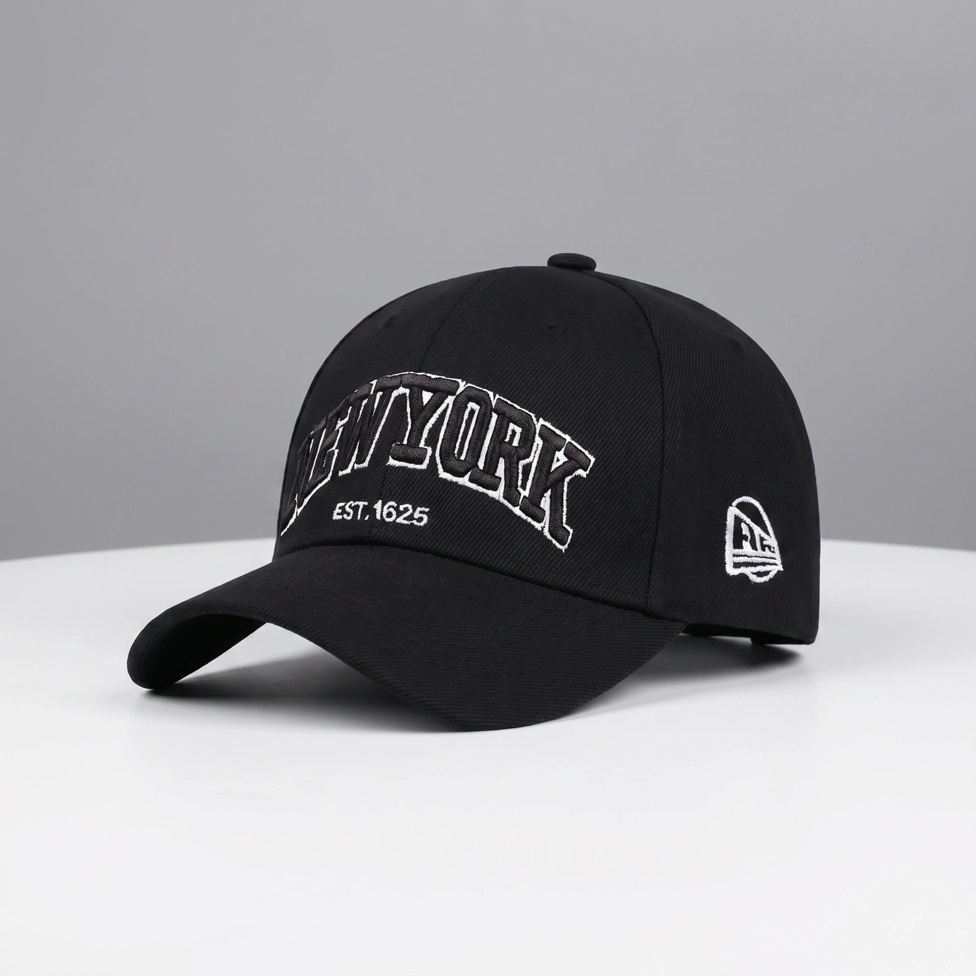 Close up view of the adjustable polyester baseball cap showing its durable fabric, precise stitching, and modern design, perfect for outdoor adventures.