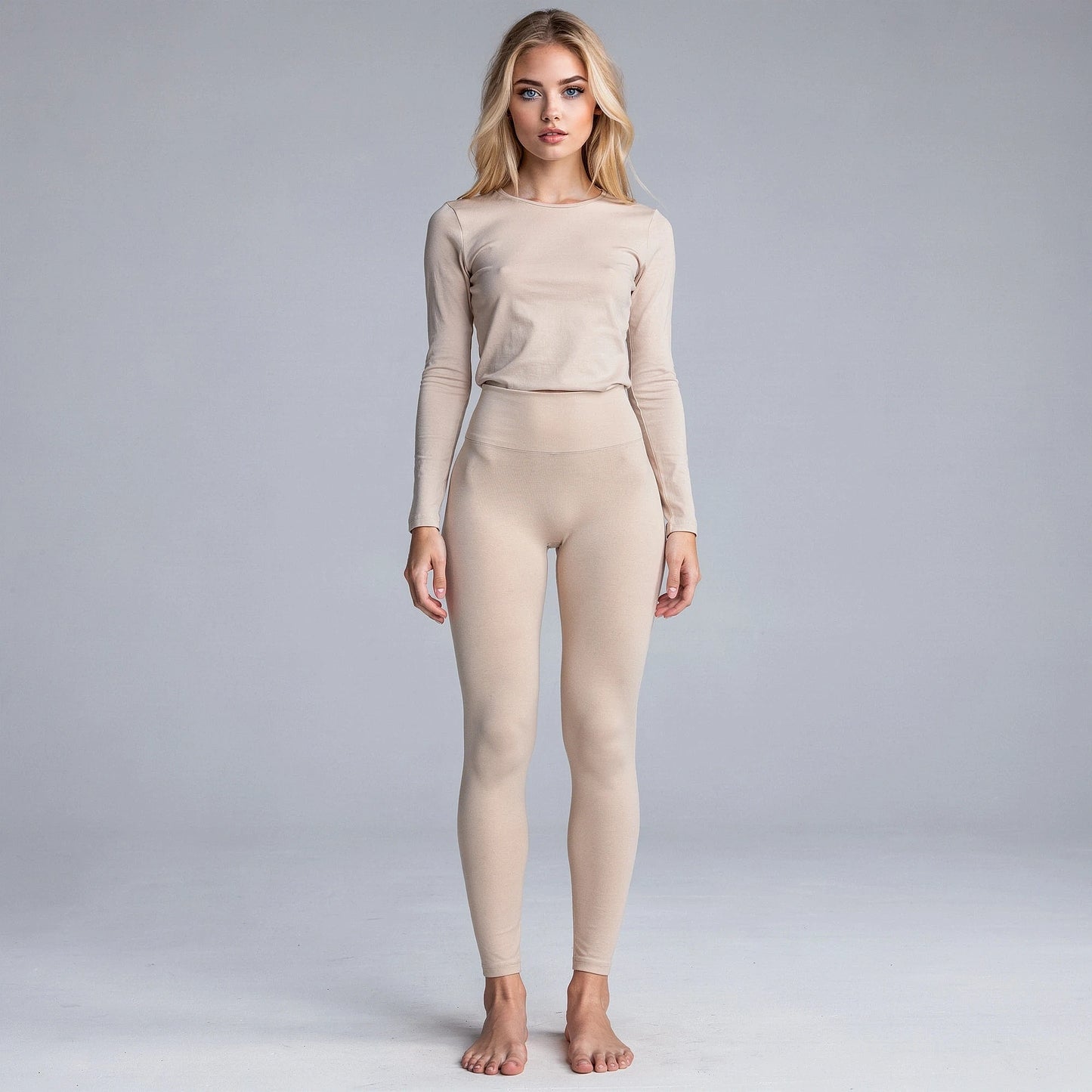 Black high waist seamless leggings with a slim fit, designed for yoga and fitness, view