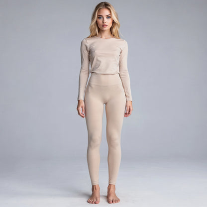 Black high waist seamless leggings with a slim fit, designed for yoga and fitness, view
