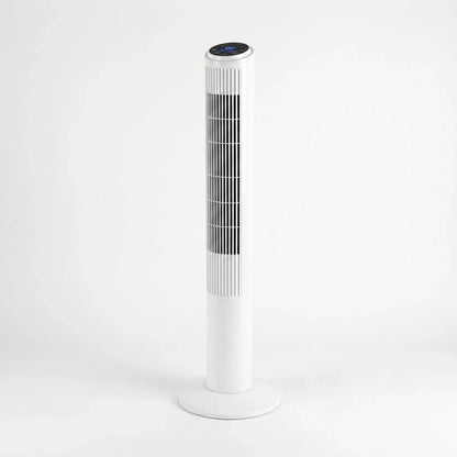 Of the tower fan's intuitive control panel highlighting touch buttons and Wi Fi connectivity options for easy operation