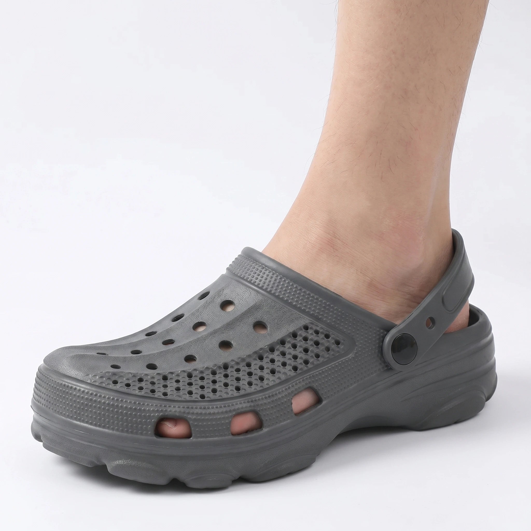 Close up view showing the breathable fabric and detailed stitching of men's casual summer sandals, showing their design and comfort for everyday wear.