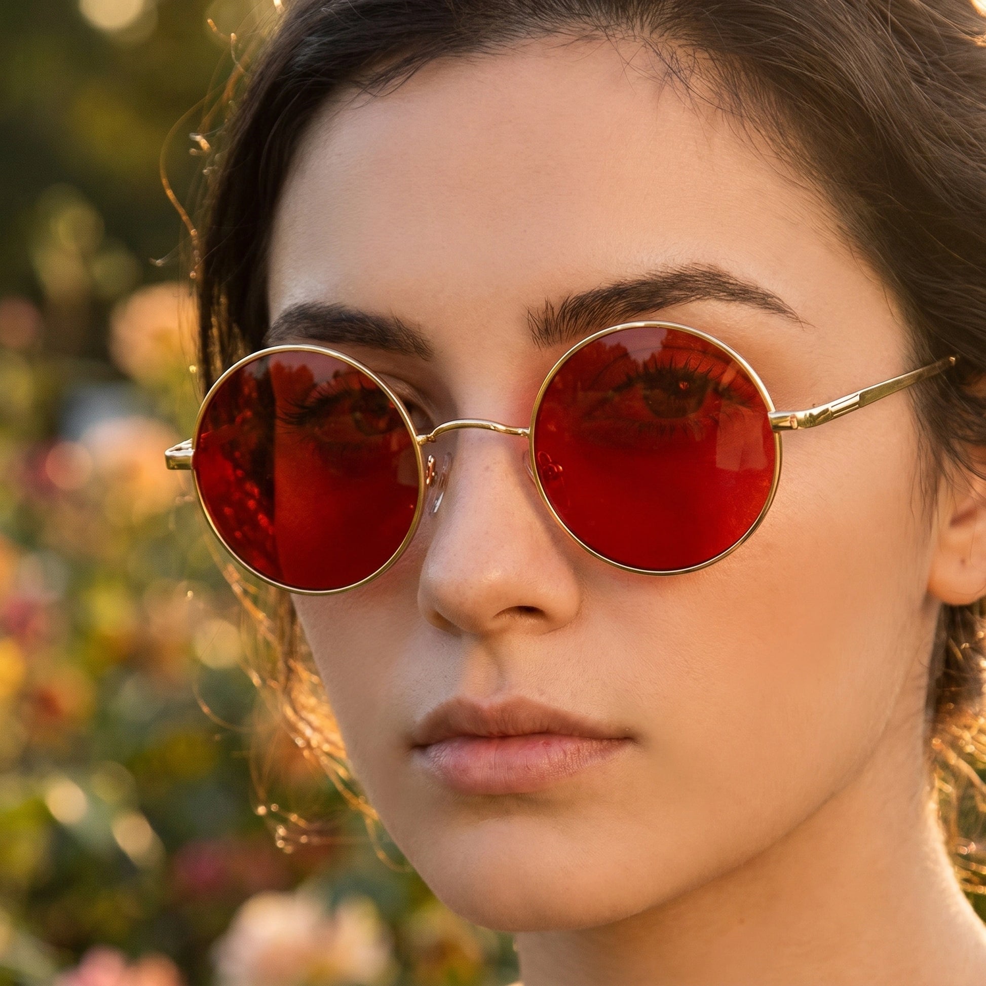 Close up view showing the intricate stitching and fabric texture of Womens Vintage Polarized Sunglasses, set against a soft, neutral background.