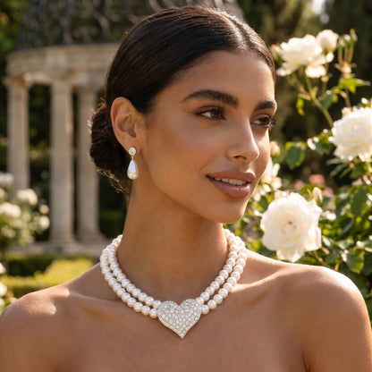 Close up view of the Womens Timeless Jewelry Set showing intricate detailing and fine stitching against a soft, neutral background.