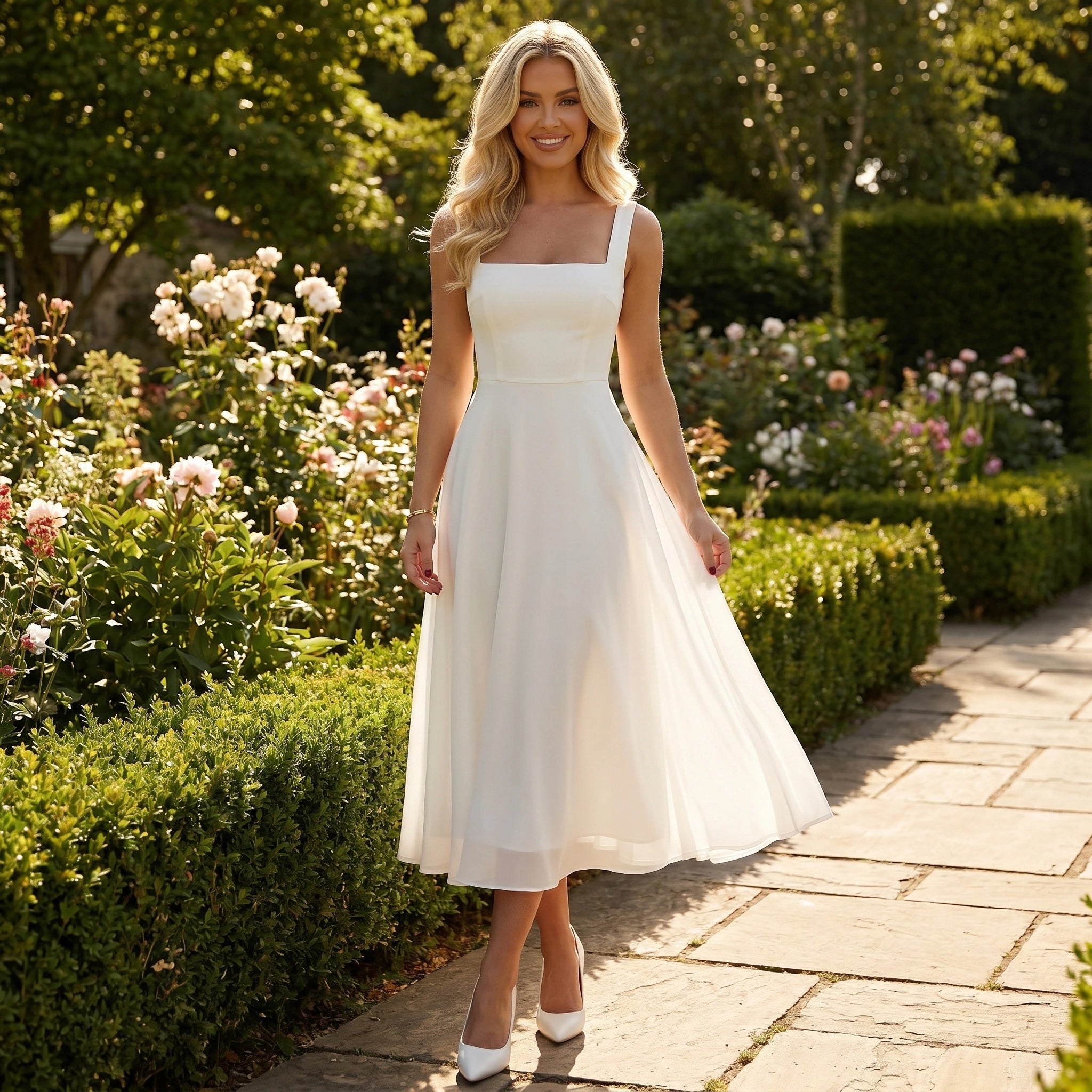 Riley Womens Timeless Flattering Midi Dress