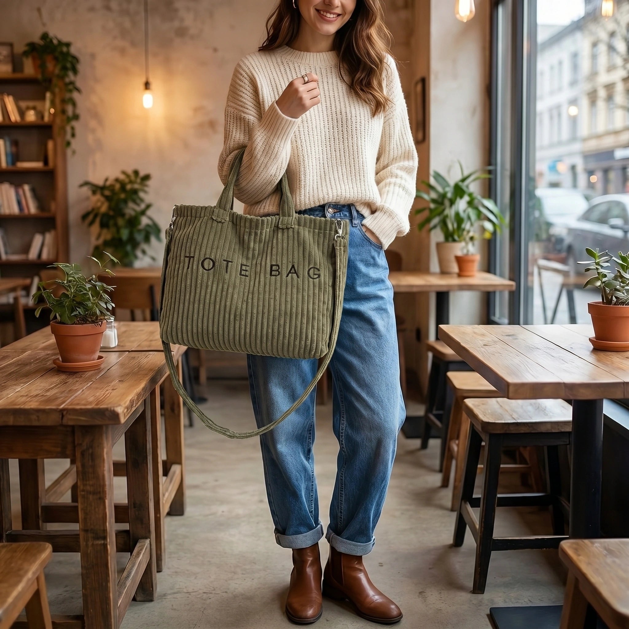Close up view of the Womens Versatile Handbag showing the luxurious fabric texture, precise stitching, and design details against a neutral background.
