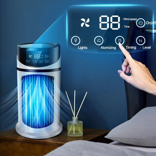 Of control panel highlighting adjustable temperature settings, fan speed options, and a user friendly interface for convenience