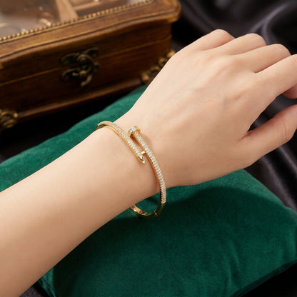 Back view of the Womens Sparkling Bracelet showing intricate construction details, elegantly displayed against a soft neutral background.