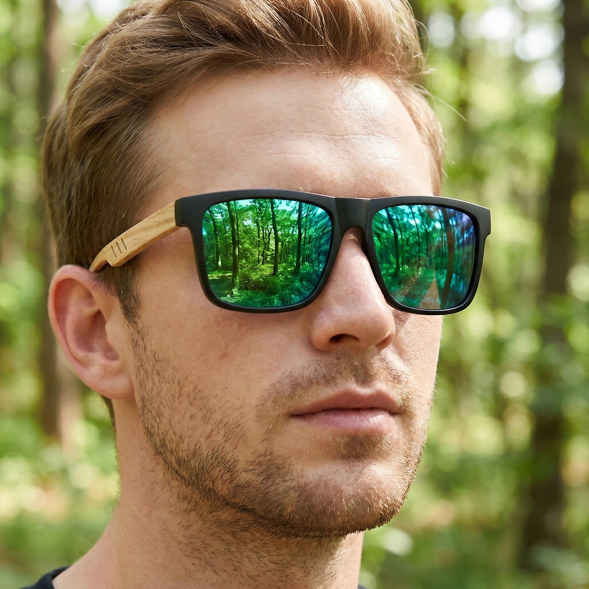 Close up view of the vintage square frame sunglasses showing intricate detailing and design, set against a neutral background for emphasis.