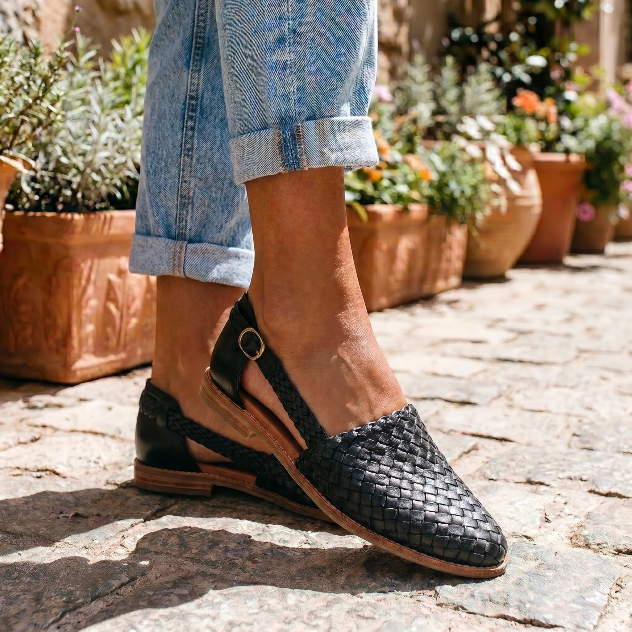 Close up view of the Women's Supportive Orthopedic Sandals showing the intricate stitching and soft fabric details for enhanced comfort and style.