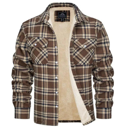 View of a cozy classic autumn jacket in deep green, featuring a soft fabric texture and a stand up collar