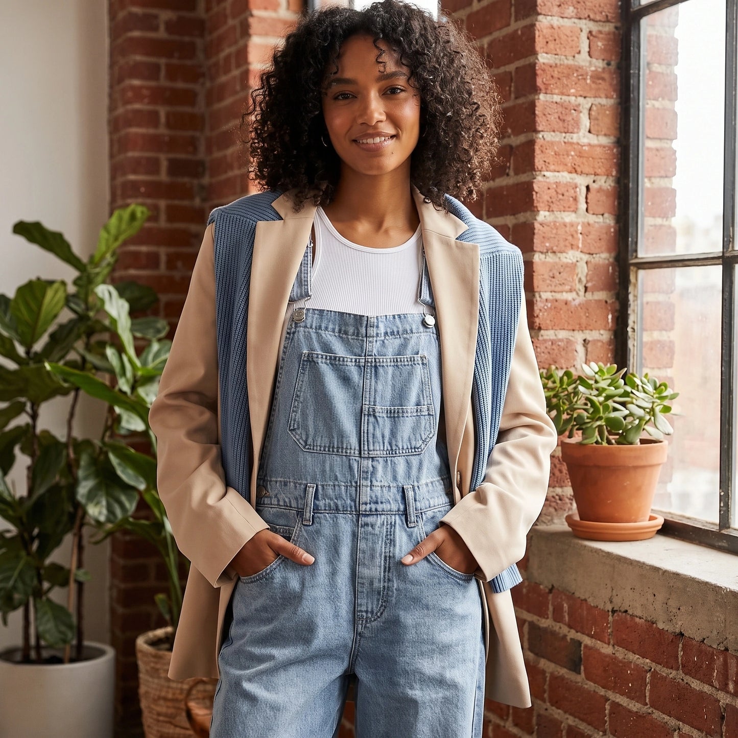Close up view of the women's effortless jumpsuit showing the soft fabric texture, precise stitching, and design details suitable for spring and everyday wear.