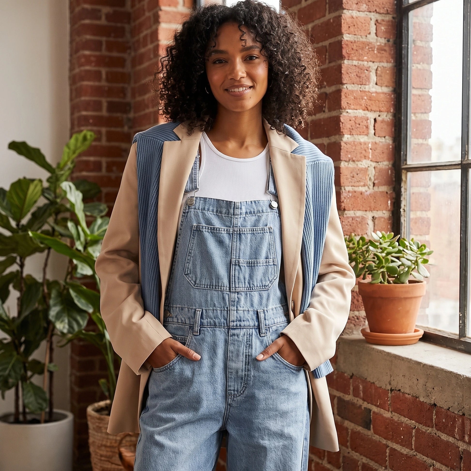Close up view of the women's effortless jumpsuit showing the soft fabric texture, precise stitching, and design details suitable for spring and everyday wear.