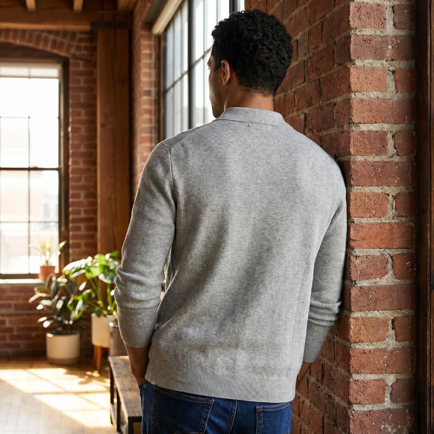 A model showcases the Mens Sophisticated Versatile Jacket in a sleek front view, paired with accessories against a neutral background, showing its contemporary design.
