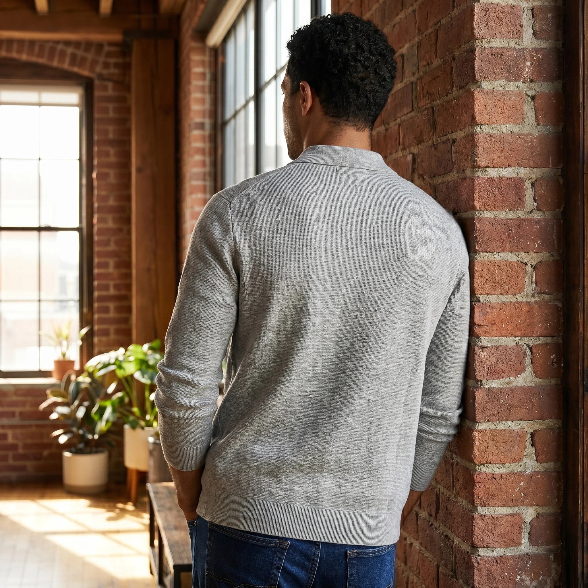 A model showcases the Mens Sophisticated Versatile Jacket in a sleek front view, paired with accessories against a neutral background, showing its contemporary design.