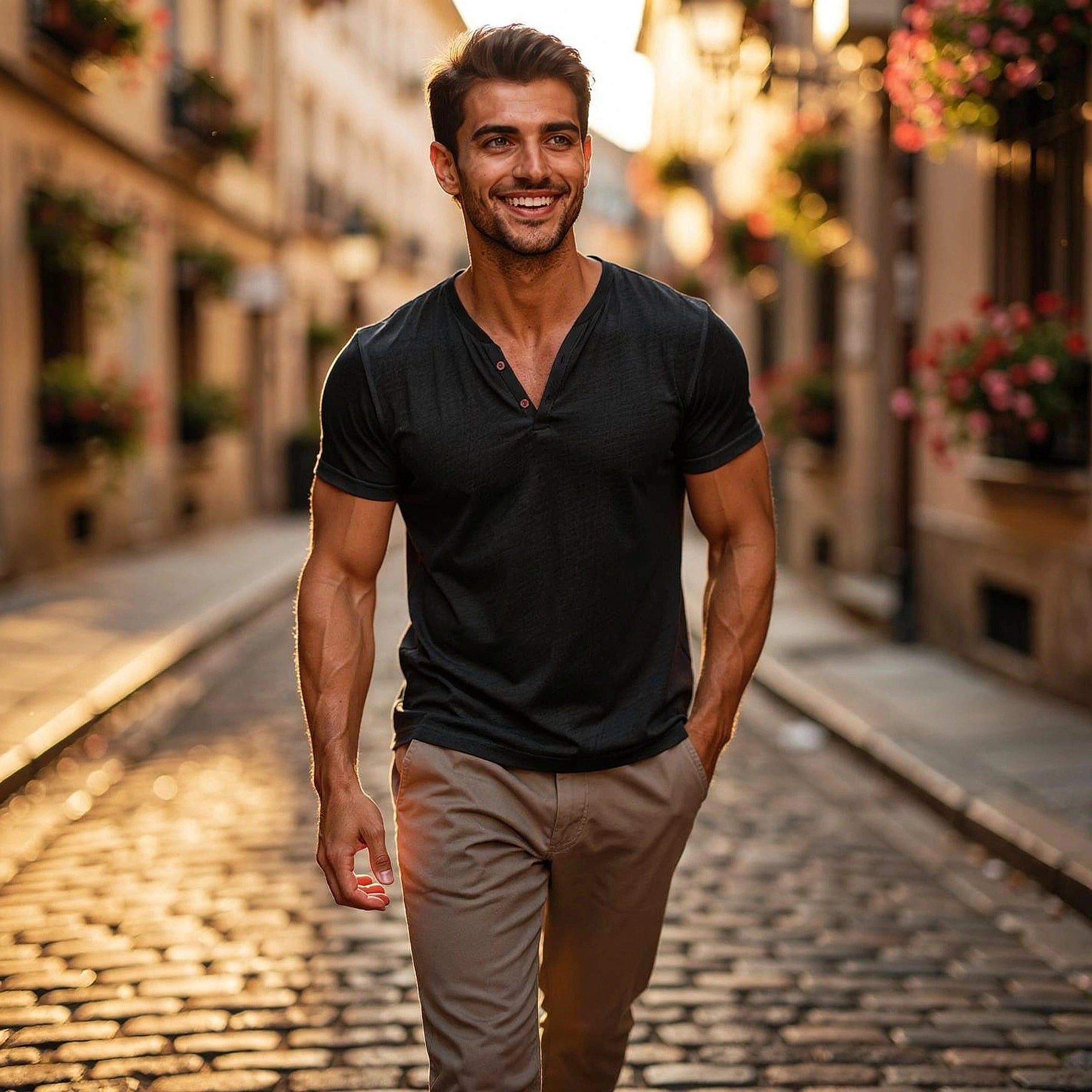 View of a plain short sleeve V neck t shirt in light gray, made of soft cotton fabric