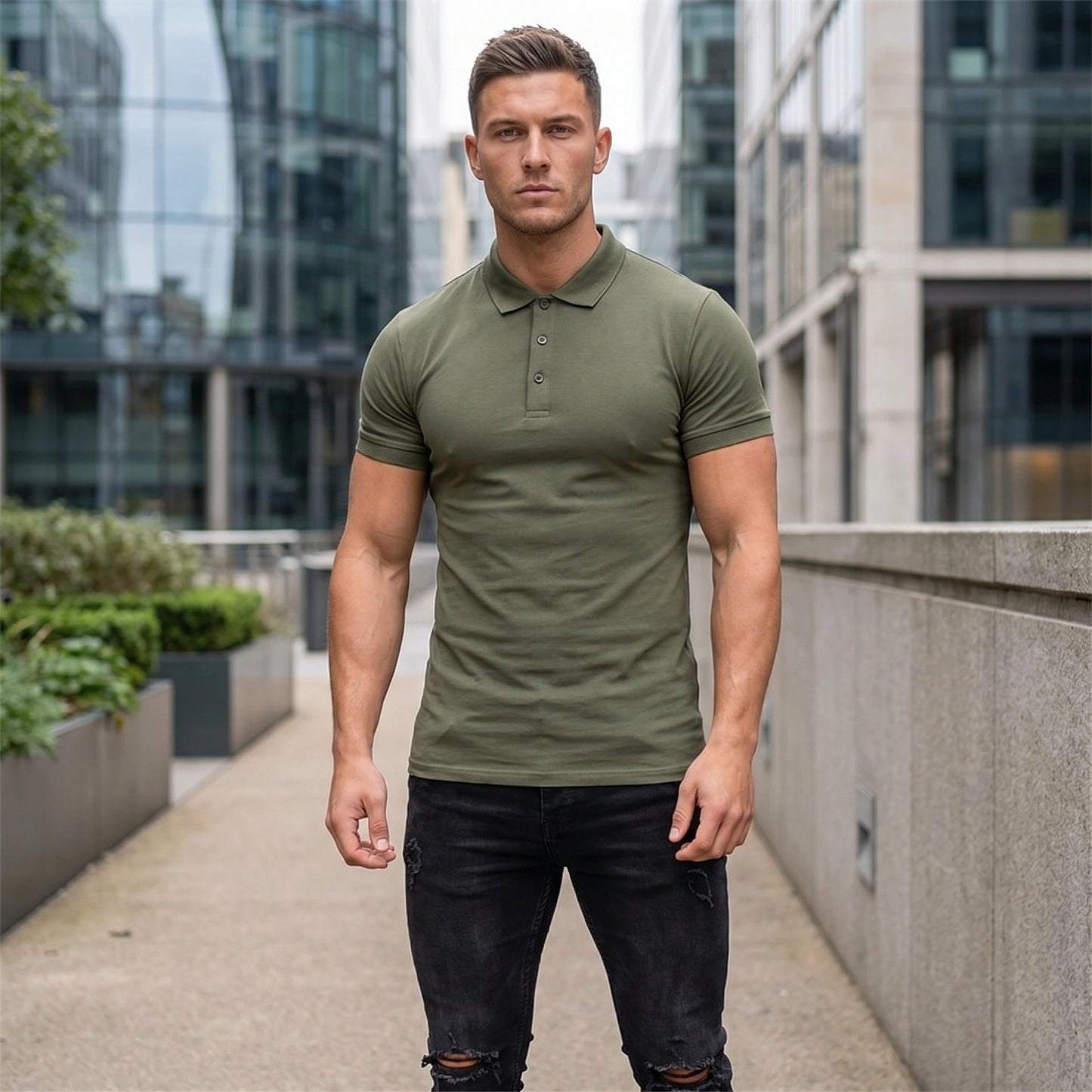 Liam Mens Slim Fit Polished Summer Polo Shirt