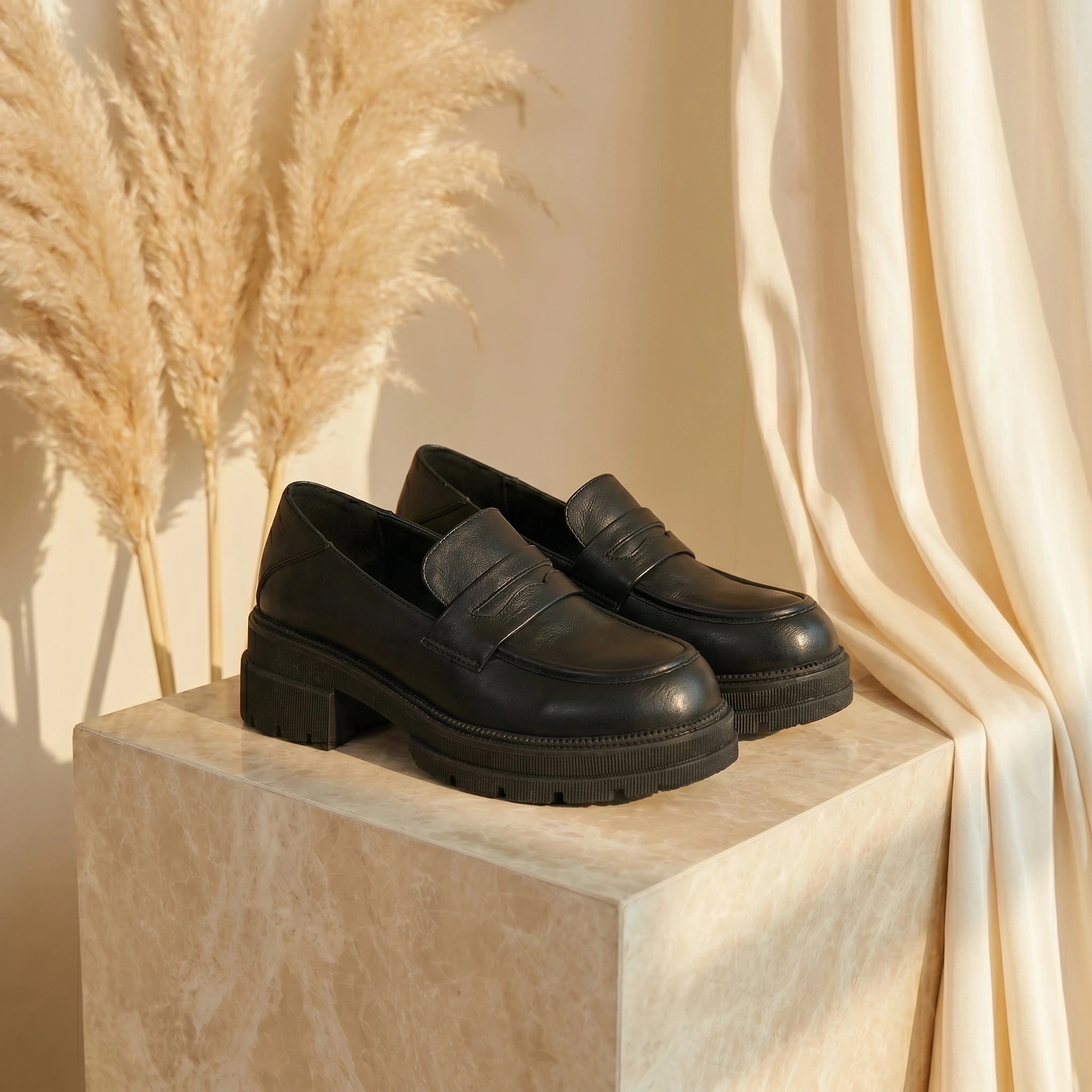 Close up view showing the breathable fabric and intricate stitching of the Womens Breathable Loafers, showing their design and quality craftsmanship.