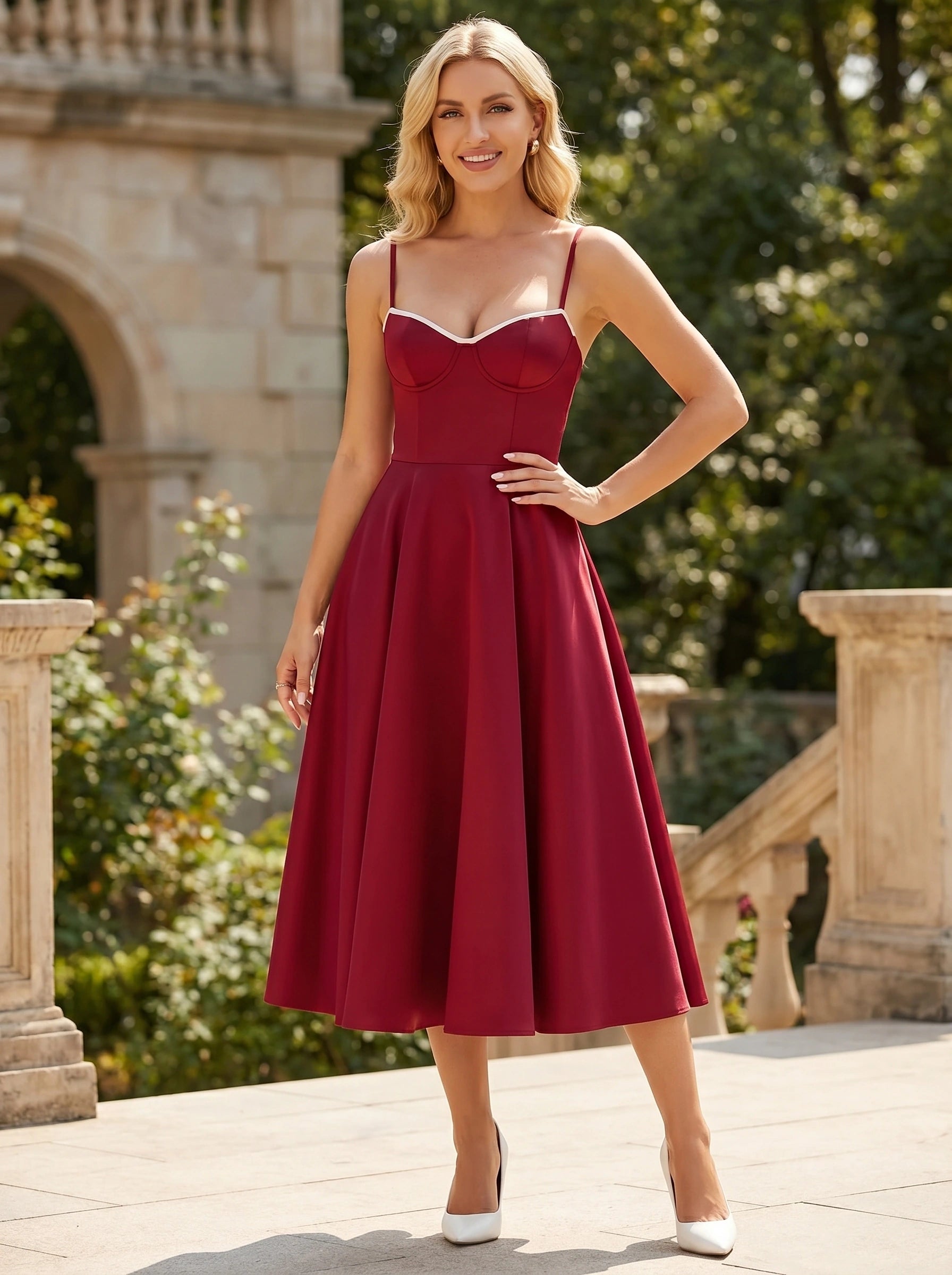Close up view of the Womens Strapless Summer Dress showing the luxurious fabric texture and meticulous stitching details against a soft, neutral background.