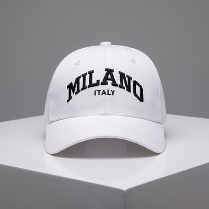 Close up view of the Adjustable Embroidered Baseball Cap showing intricate stitching and high quality fabric details against a neutral background.