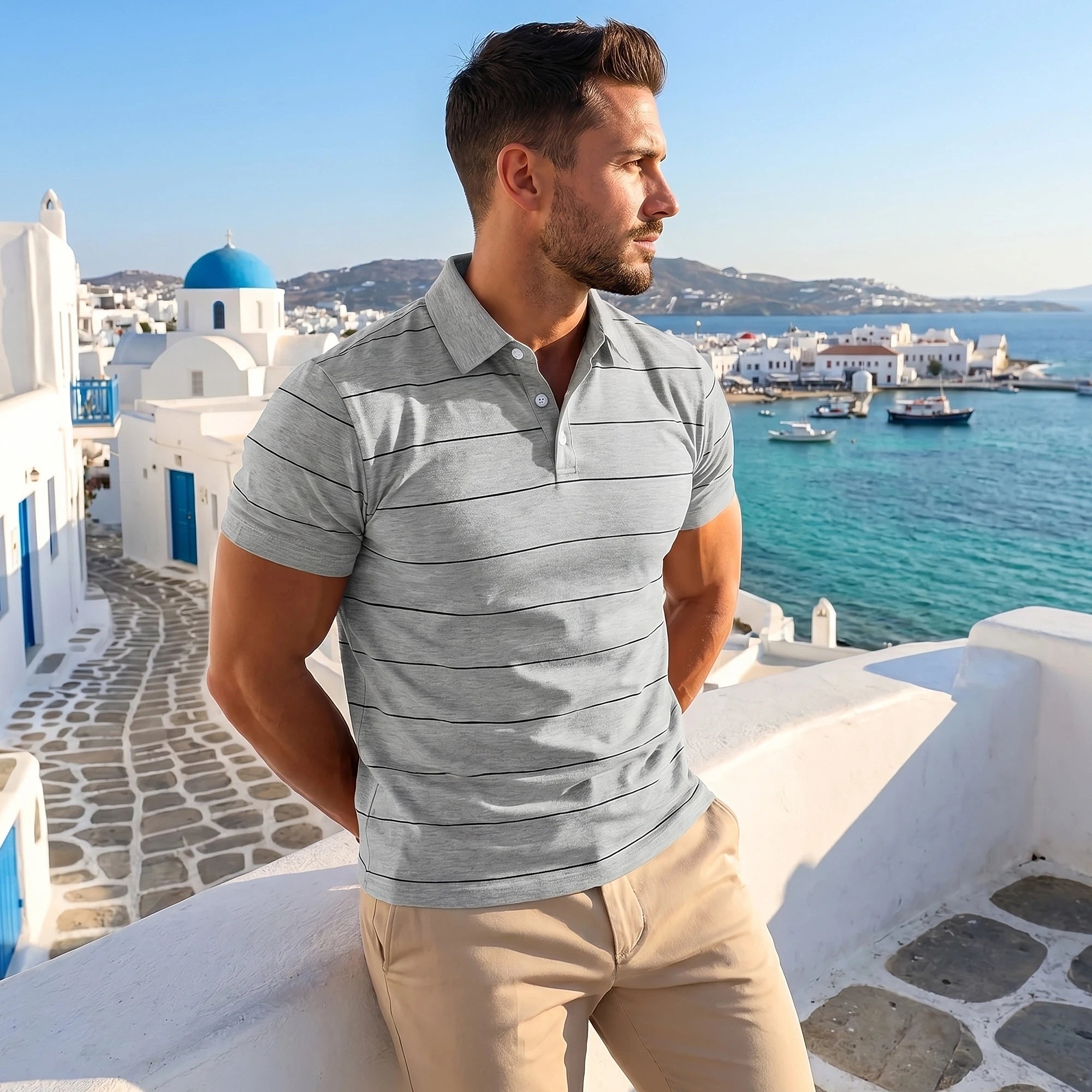 Liam Mens Stylish Relaxed Summer Polo Shirt