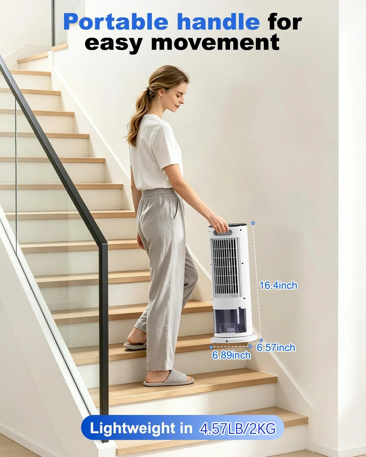 Of the air cooler’s intuitive control panel, showcasing buttons for modes, fan speed, and a remote control sensor