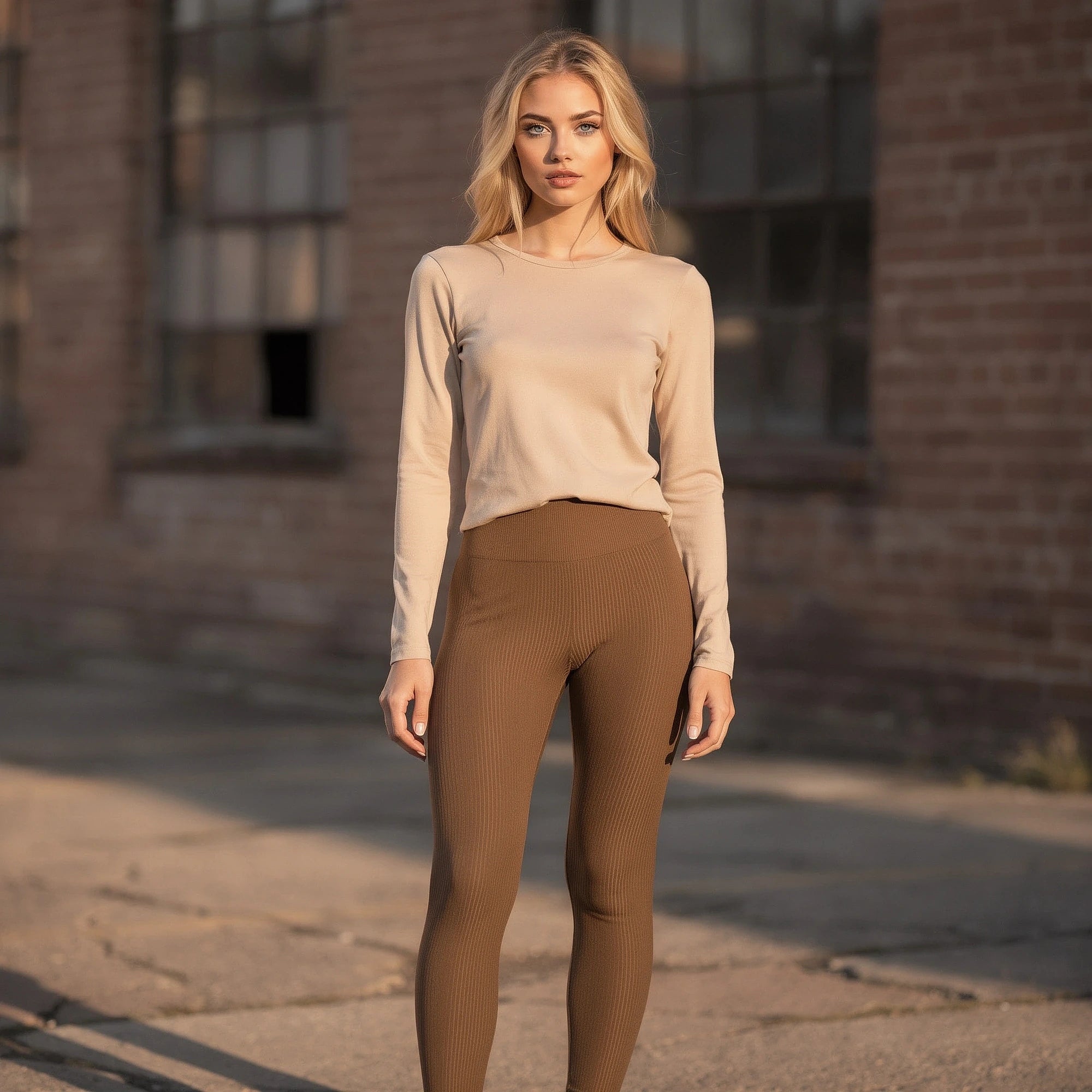 View of high waist seamless slim fit leggings in dark gray, showcasing stretchy fabric and smooth finish