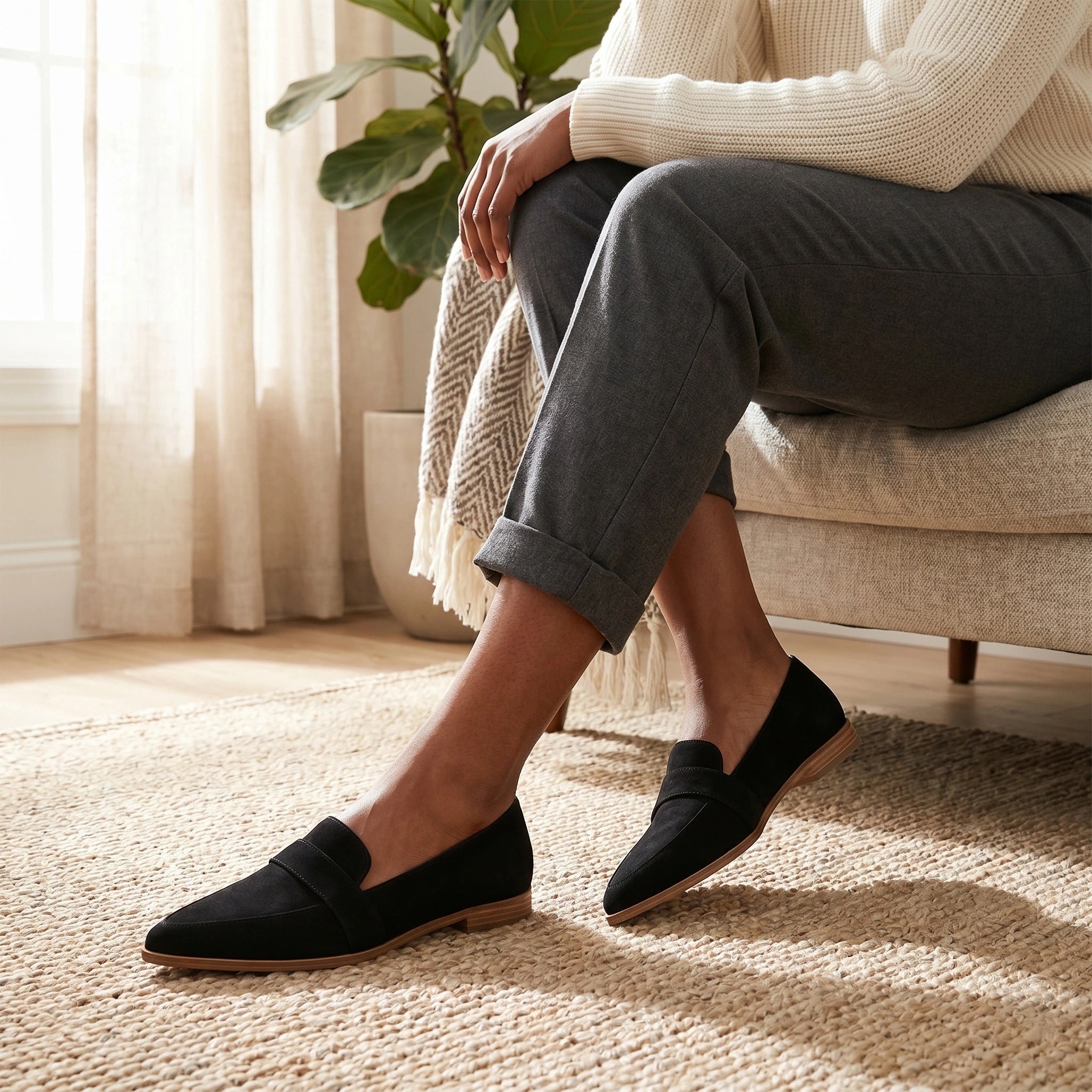 Charlotte Womens Soft Suede Supportive Orthopedic Loafers