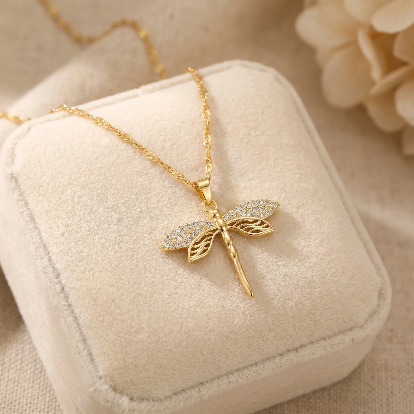 Close up view of the Womens Delicate Necklace showing intricate stitching and delicate design elements, set against a soft, neutral background.