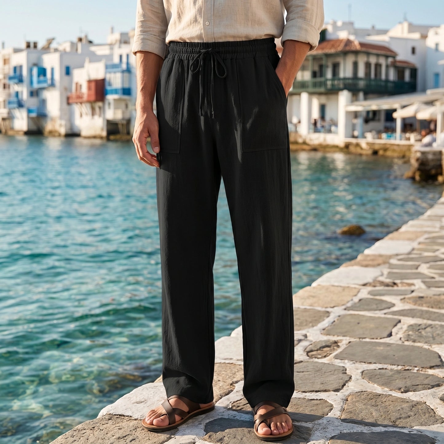 Liam Mens Effortless Lightweight Summer Linen Pants
