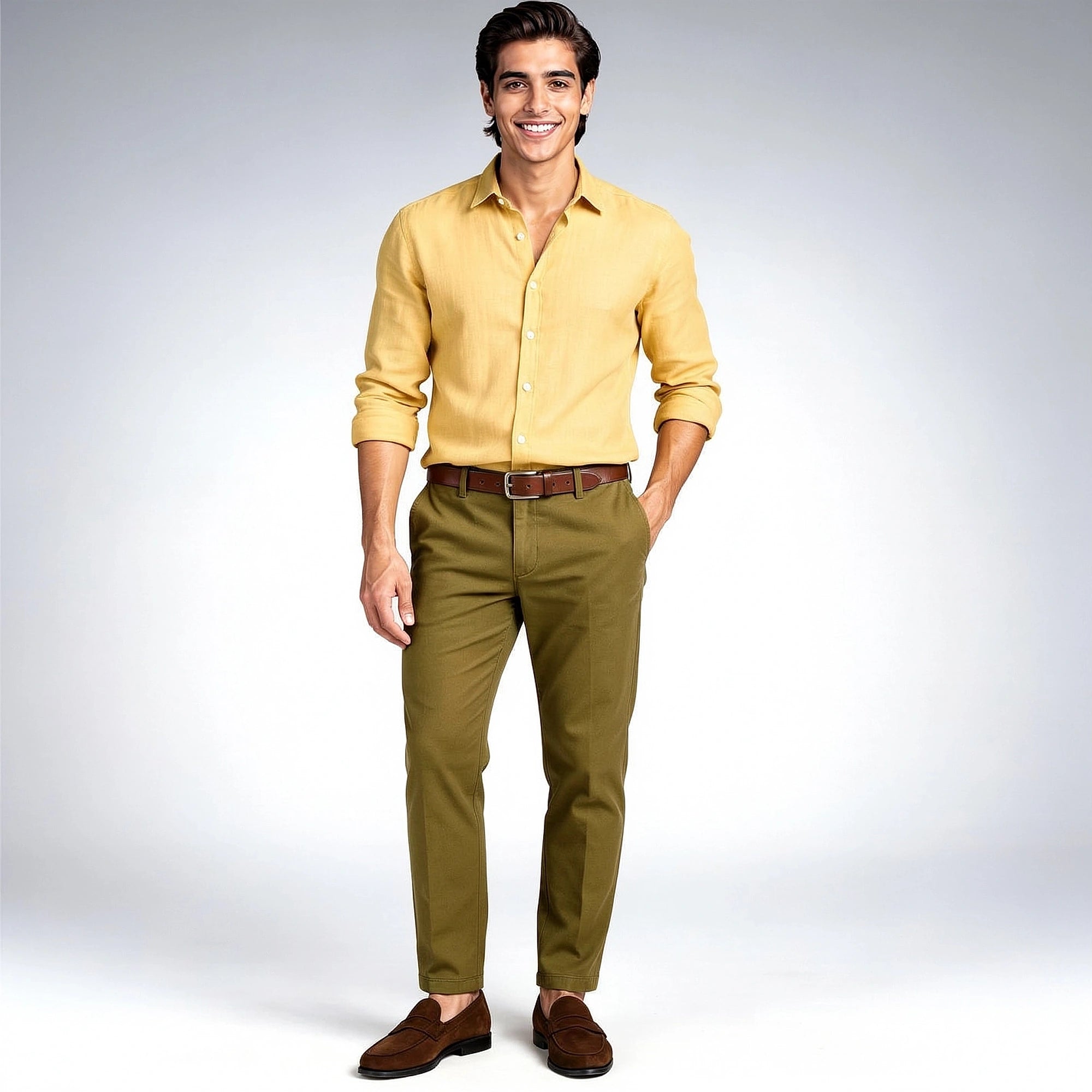 View of a light blue vintage button up shirt made from soft cotton, featuring a classic collar and chest pocket