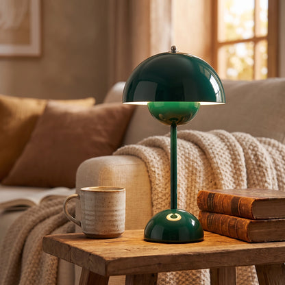 Close up view of the NordicBeam Lamp showing its sleek Scandinavian design, showing the intricate stitching and fabric texture for a modern ambiance.
