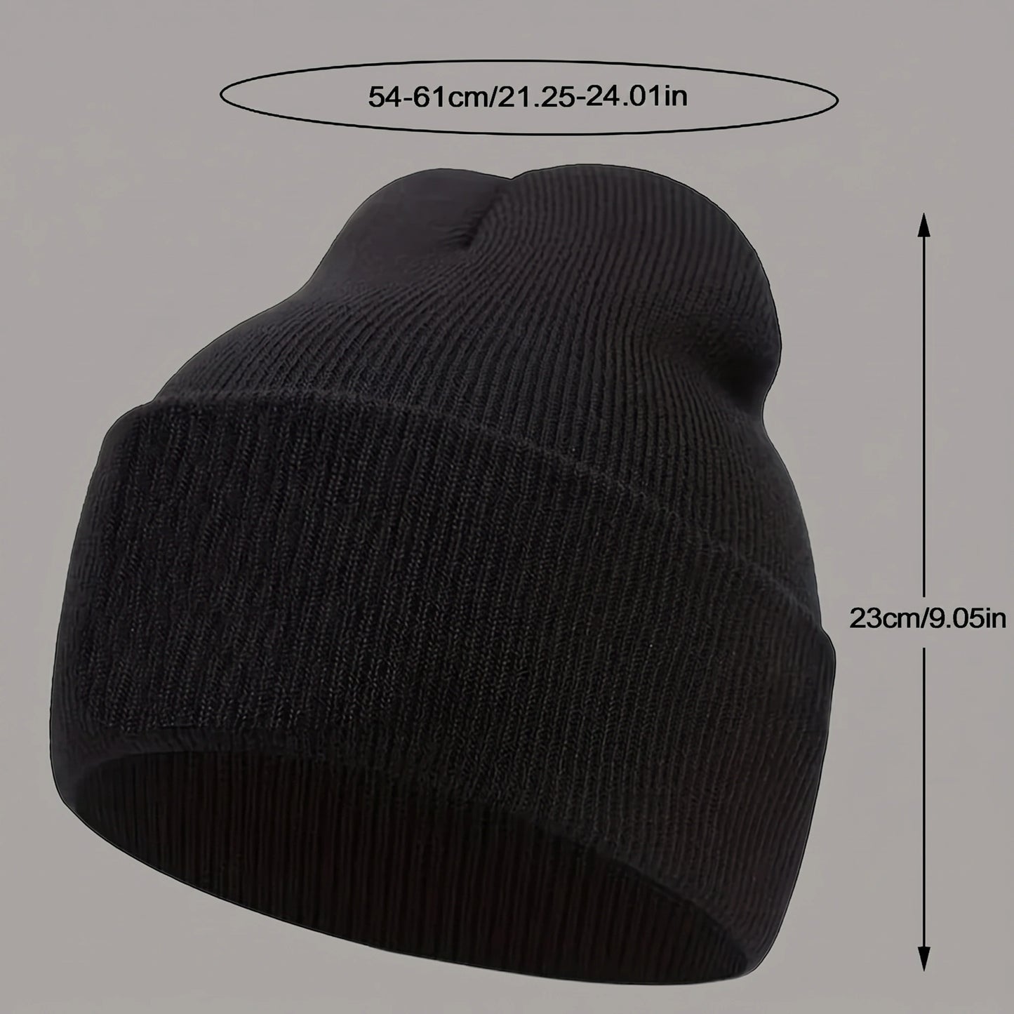 Back view of a men's casual warm winter beanie in a rich navy color, showing the knit texture and construction details against a neutral background.
