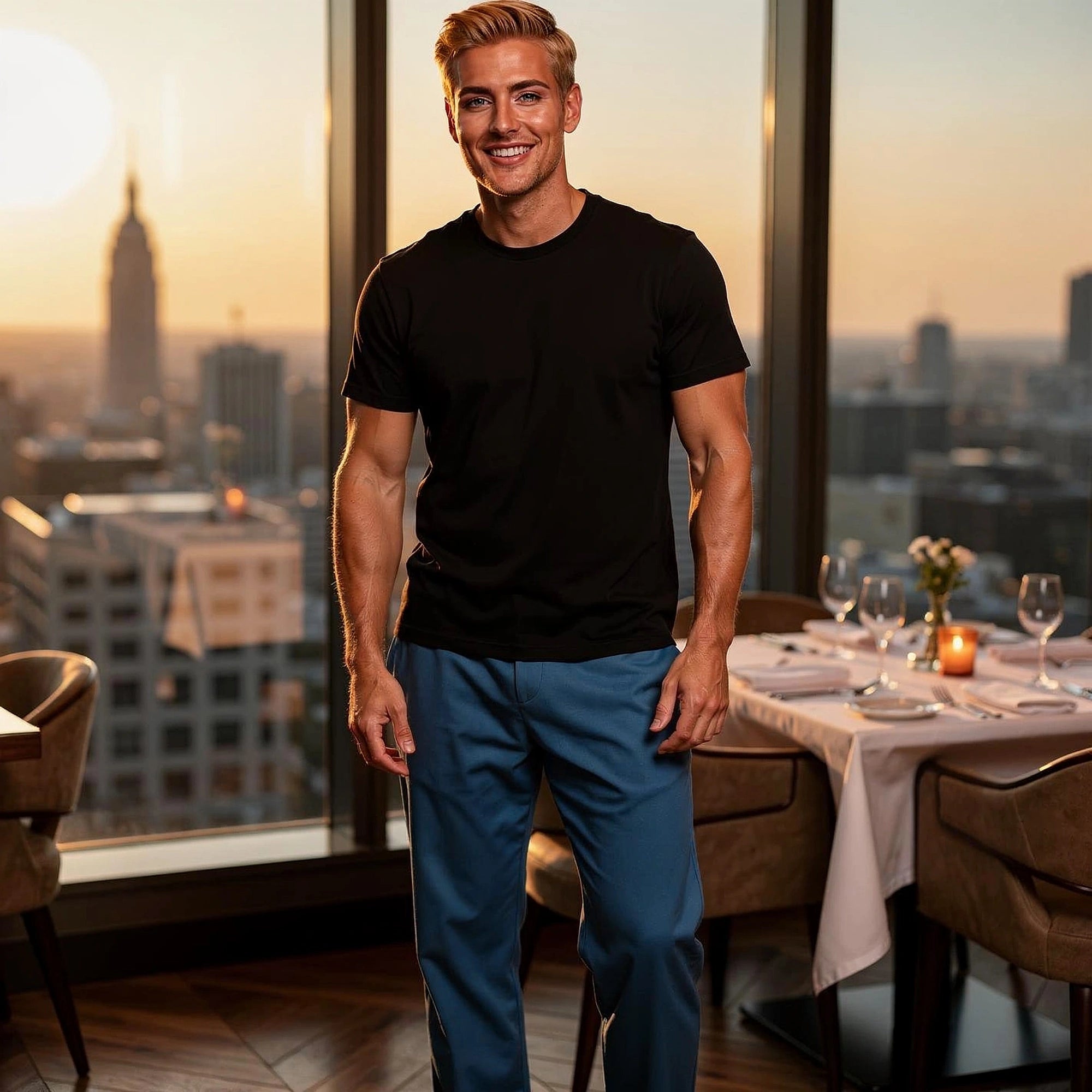 View of comfortable loose fit formal trousers in charcoal gray, featuring a smooth fabric and tailored waistband