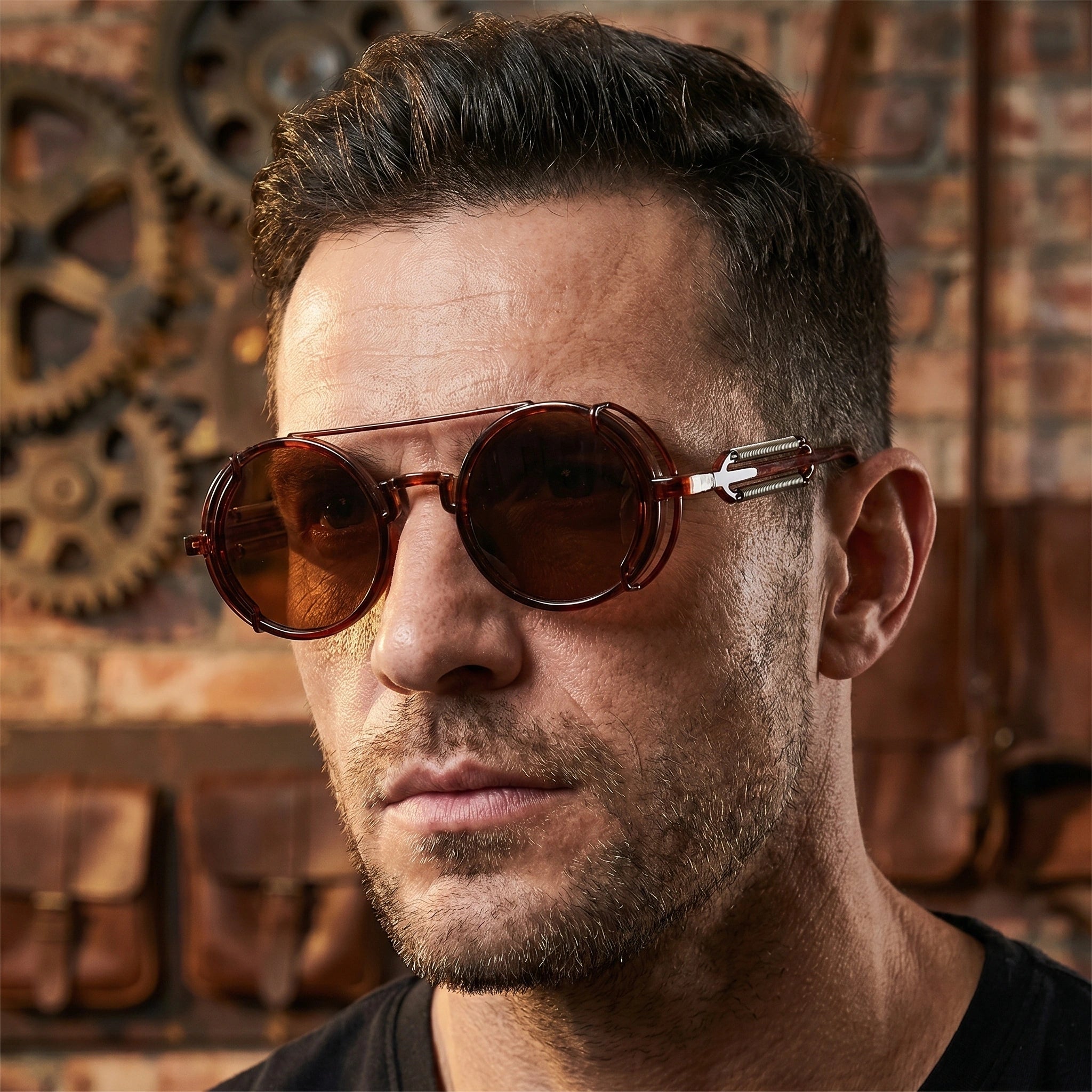 Liam Mens Retro Stylish Round Sunglasses