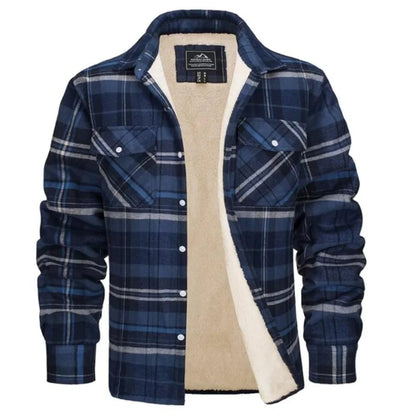 View of a cozy classic autumn jacket in deep olive green, featuring a soft fabric texture and a stand up collar
