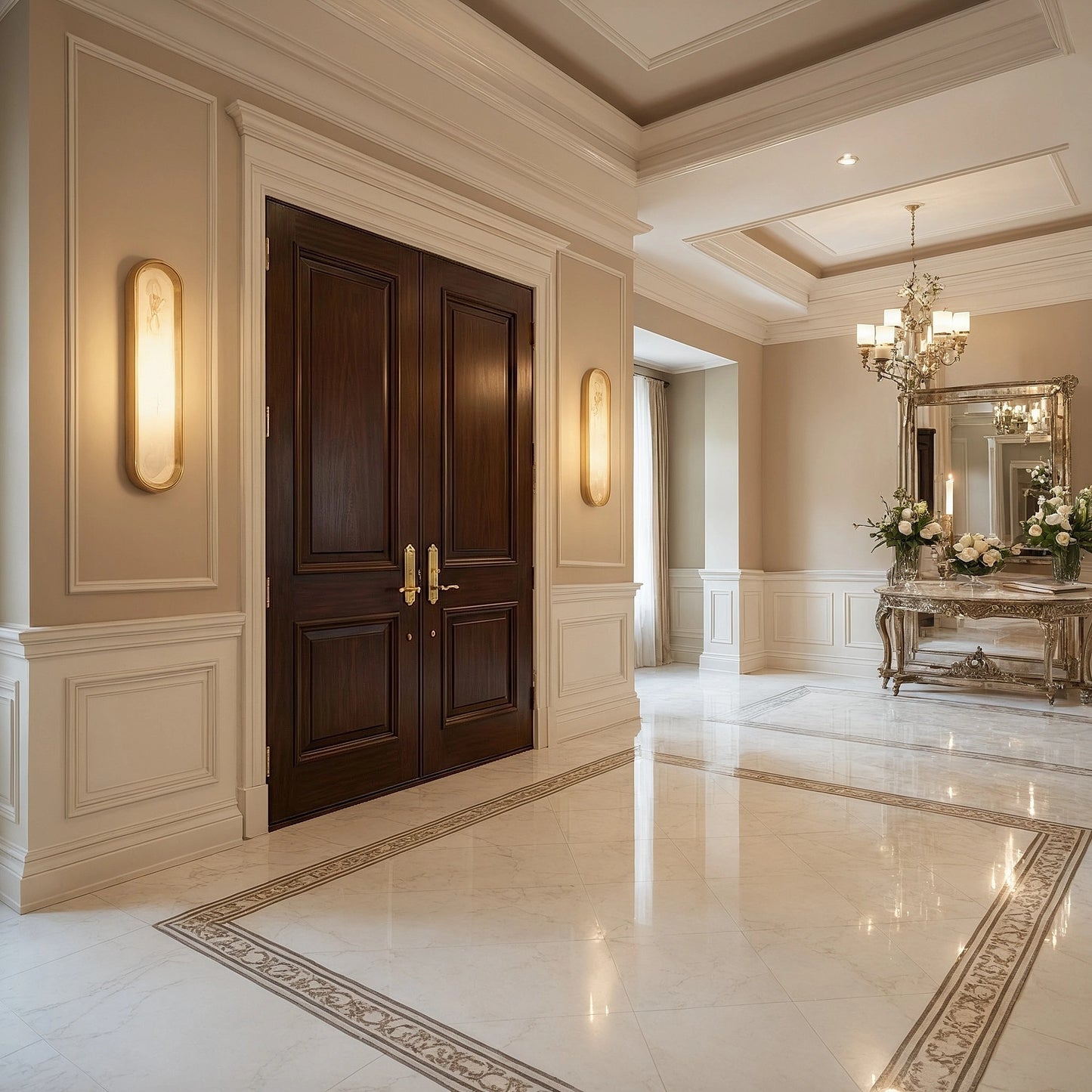 Elegant alabaster wall sconce with a sculptural design, featuring soft ambient light and a warm, creamy color