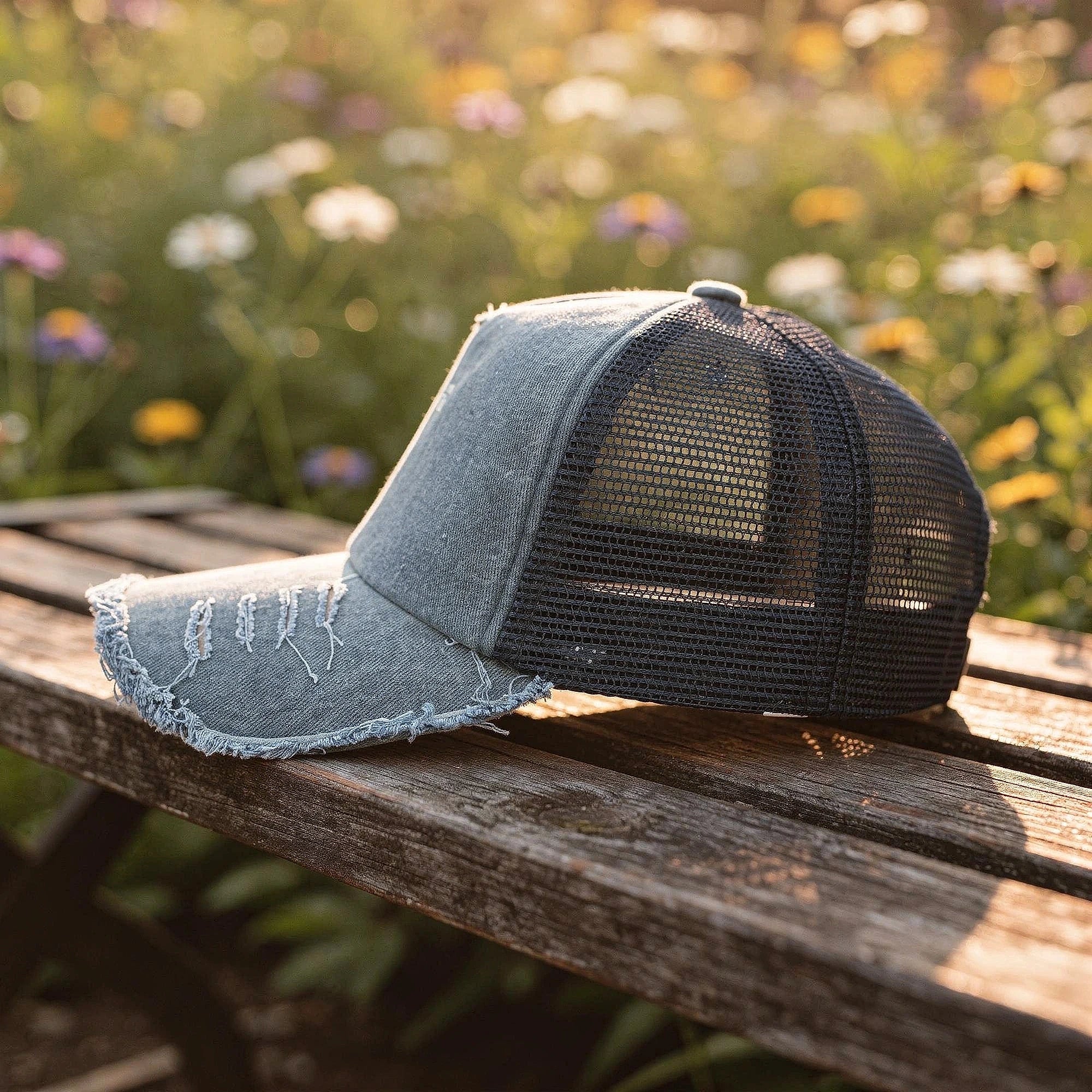 Light pink summer baseball cap made of breathable fabric, featuring a curved brim and ventilation holes, view