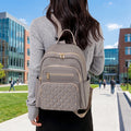 AquaVista Sleek Water Resistant Nylon School Backpack for Women